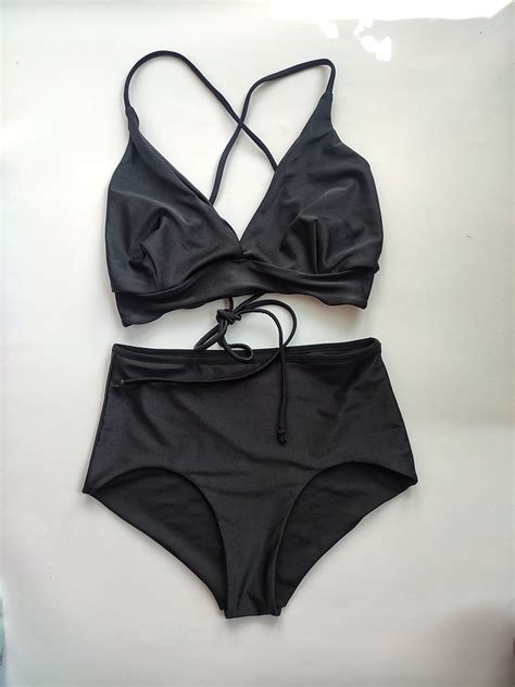 Halter Tie Bikini Set Adjustable Corset Bikini Top High Waist Bikini Bottoms Fuller Busts