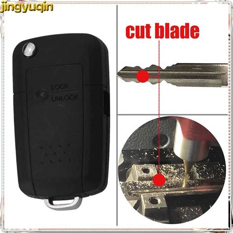 Jingyuqin Uncut Cut Blade Flip Folding Button Remote Car Key Case