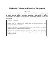 Philippine Culture And Tourism Geography Module I Unit Pdf