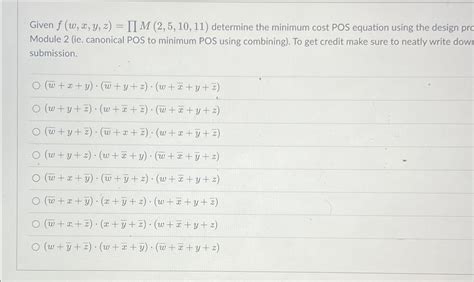 Solved Given F W X Y Z Prodm 2 5 10 11 ﻿determine The