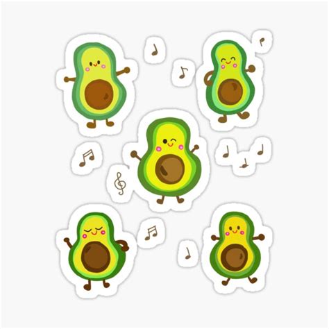 Happy Dancing Avocados Sticker For Sale By De Creartique Redbubble