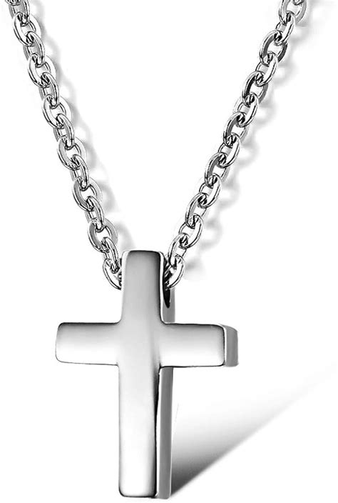 Bigsoho Edelstahl Damen Halskette Kettenanh Nger Silber Kette Mit Kreuz