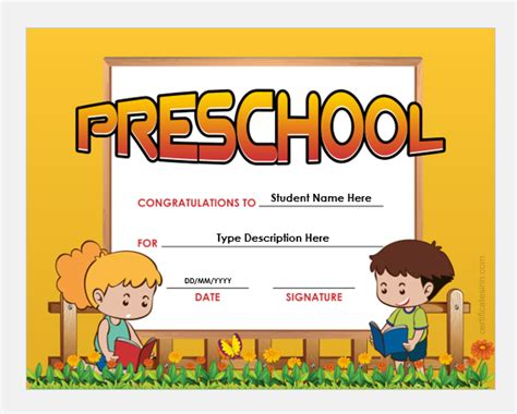 Preschool Award Certificate Templates | Download & Edit