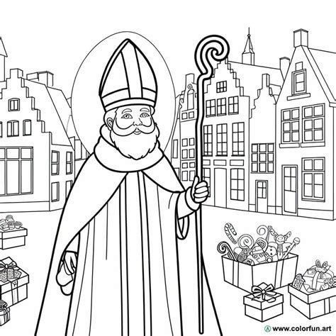 Coloring Page Of Saint Nicholas In Belgium Download Or Print For Free