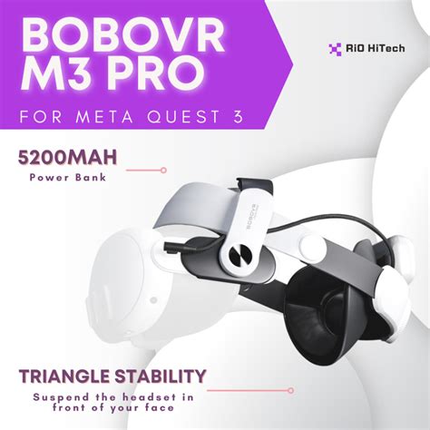 BOBOVR M3 Pro Battery Pack Head Strap Accessories Compatible With Meta