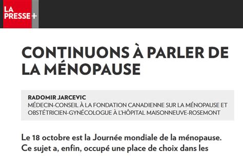 Media Highlights The Menopause Foundation Of Canada