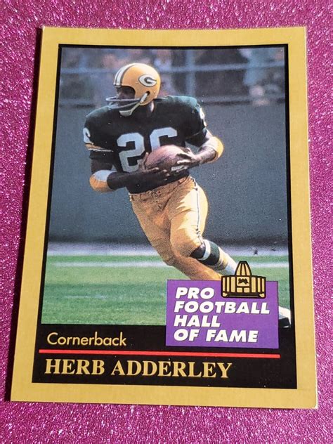 1991 Enor Pro Football Hof 2 Herb Adderley Green Bay Packers Michigan