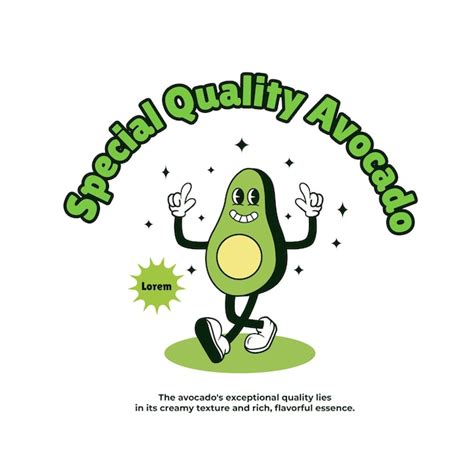 Premium Vector Avocado Mascot Retro Style