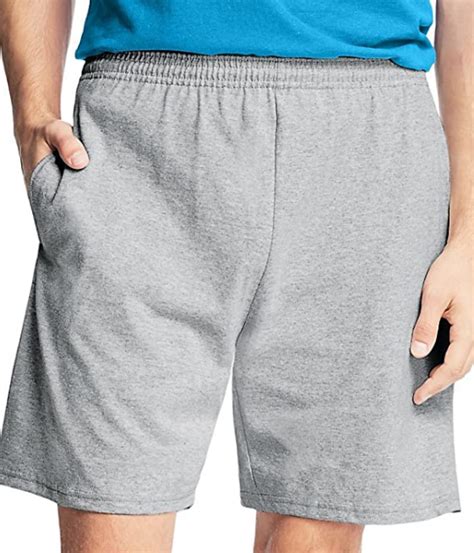 Hanes Mens Jersey Pocket Shorts Various Colors