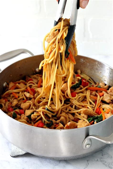 Easy Chicken Lo Mein Recipe Crunchy Creamy Sweet