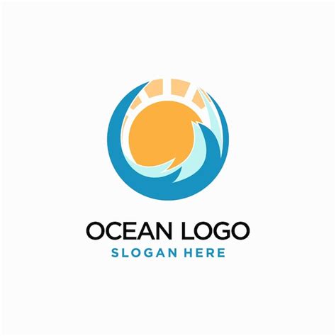 Modelo de logotipo de onda oceânica vetorial vetor oceano design de