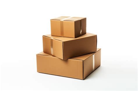 Premium AI Image Cardboard Boxes On White Background