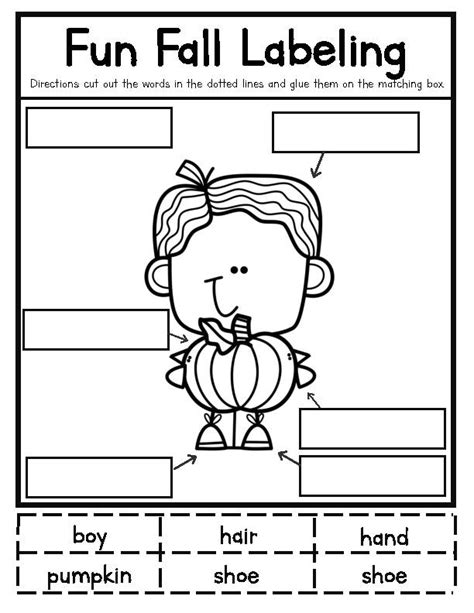 NO PREP November Labeling Center Printable Worksheet - Kindergarten VPK 1st - Classful