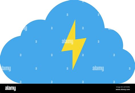 Icono De Nube De Trueno Aislado Vector Plantilla De Diseño Imagen