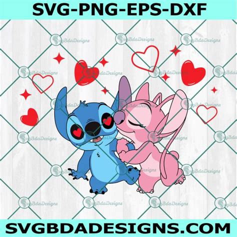 Lilo And Stich Love Valentines Svg Stitch And Angel Svg Svgbdadesigns