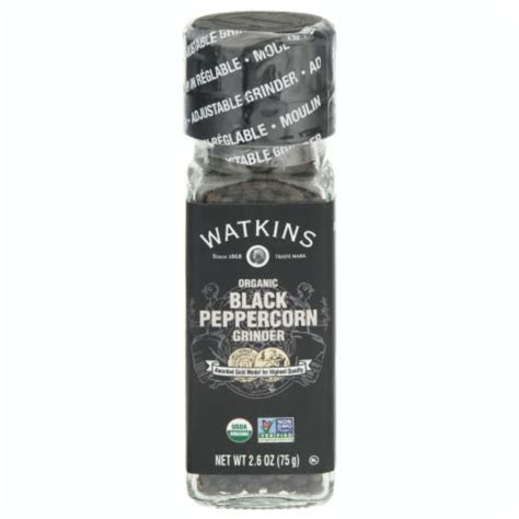 Watkins Peppercorn Black Grinder Organic Oz Case Of Oz