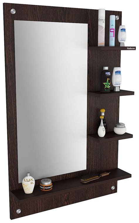 Buy Madhuran Baleja Engineered Wood Wall Mounted Dressing Table Simple Mirrors 80x60 Cm Wenge