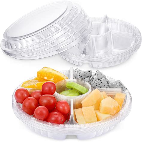 Amazon Patelai 10 Pcs Plastic Veggie Tray With Lid Fruit Trays