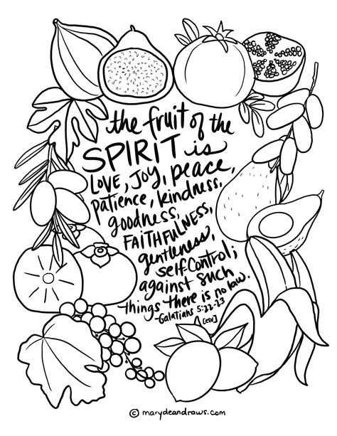 Fruit Of The Spirit Coloring Pages New Printable Set In 2024