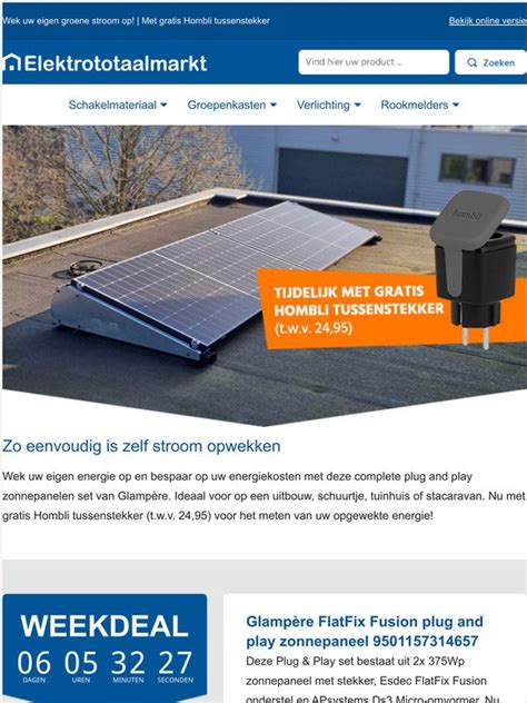 Elektrototaalmarkt Nu Glampre Plug And Play Zonnepanelen Set Extra