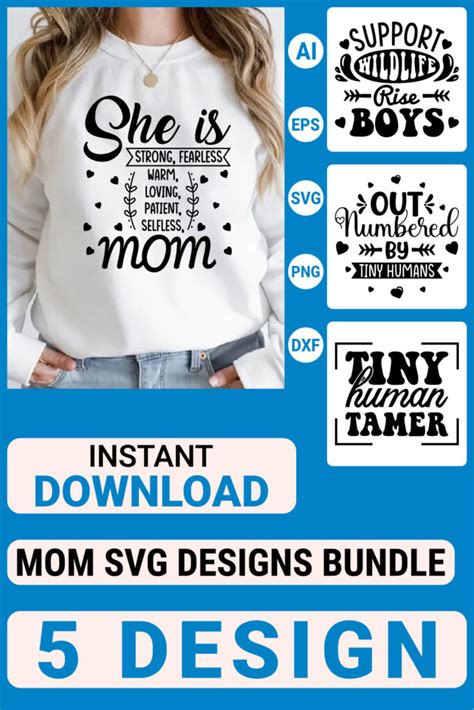 Mom Svg Bundle Designs Mothers Day Quotes Typography Graphic T Shirt