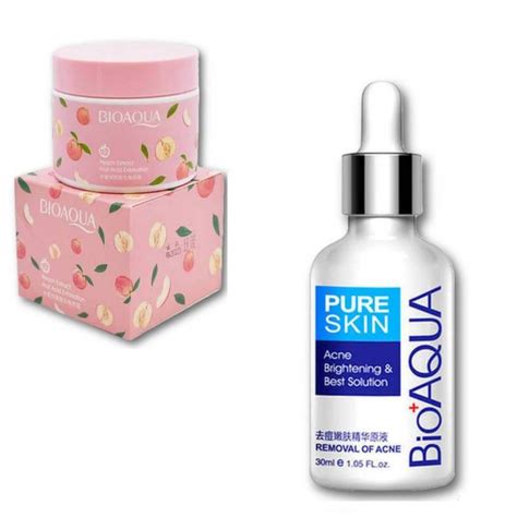 Pack Crema Exfoliante Bioaqua Y Serum Antiacne Pure Skin Bioaqua