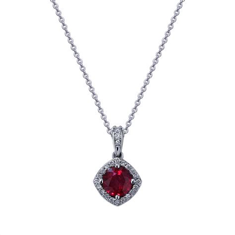 Round Ruby Diamond Necklace - Jewelry Designs