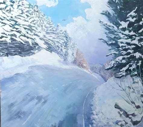 February Snowstorm Painting by MaryAnn Ead | Saatchi Art