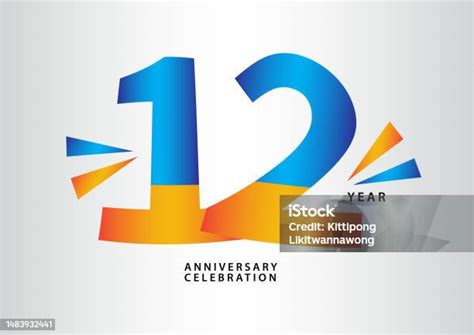 Vektor Logotipe Perayaan Ulang Tahun 12 Tahun Desain 12 Angka Undangan