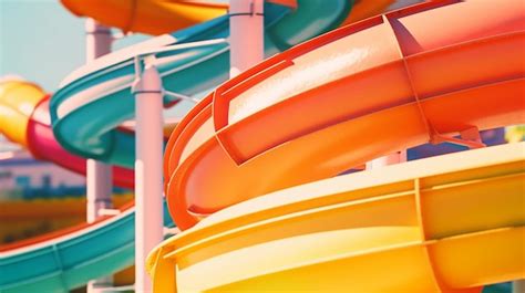 Premium Ai Image A Colorful Water Slide Is Shown In A Large Group Of