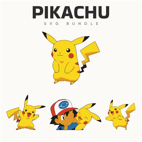 Pikachu Svg Bundle Pikachu Svg Vector Files Graphic Design The Best