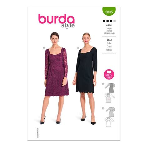 Burda 5835 Misses Dress Pattern White