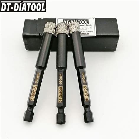 DT DIATOOL 3pieces Fast Fit Hex Shank Vaccum Brazed Dry Diamond