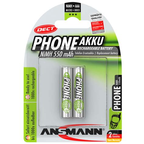 Ansmann Dect Telefon Akku Micro Aaa 550 Mah Maxe 2er Blister