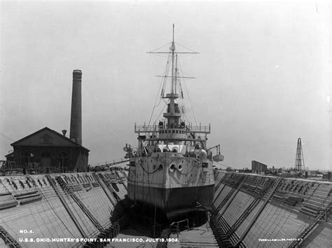 Uss Ohio Battleship Bb 12 Drydocked At Hunter’s Point San Francisco California On 19 July