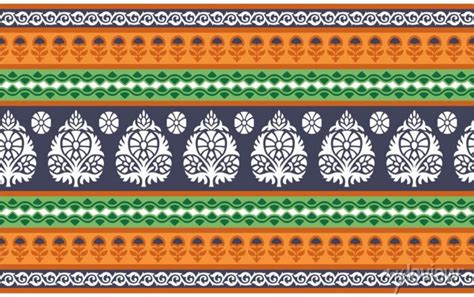 Seamless Vector Tribal Border Design • Wall Stickers Hand Fashion