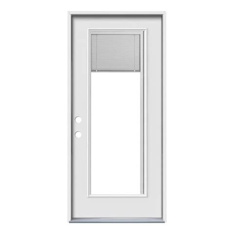 Jeld Wen 36 In X 80 In Steel Full Lite Right Hand Inswing Primed Prehung Single Front Door With