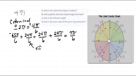 Solved Given Cot 65Ï€6 A What Are The Coterminal Angles In