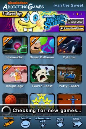 Is it still possible to play the old Addicting Games app? (screenshot ...