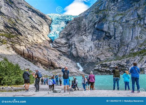 Norway Olden Tourist Train And Bus Editorial Photo