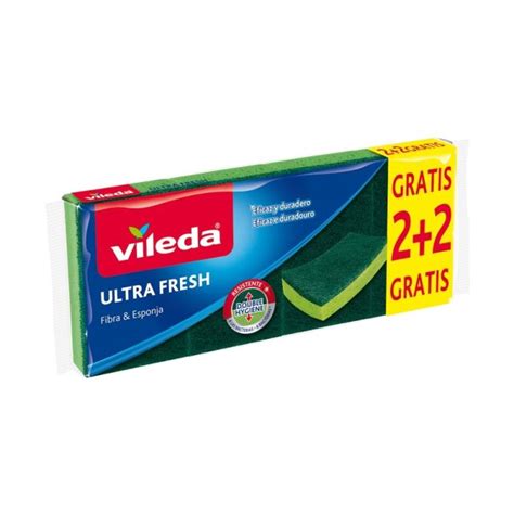 Vileda Estropajo Fibra Con Esponja Antibacteriano Ultra Fresh 2 2