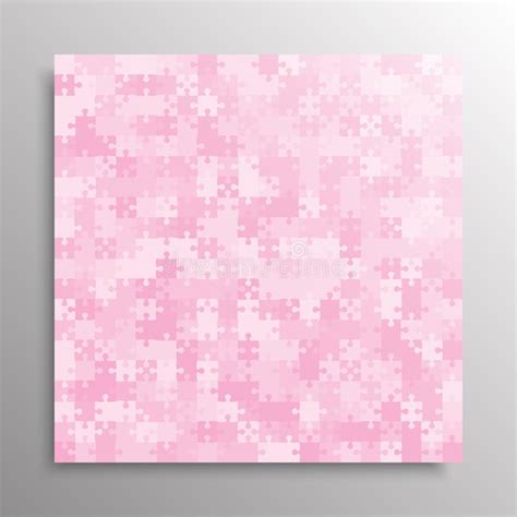 Vector Jigsaw Puzzle Pink Pieces Frame Banner Stock Vector