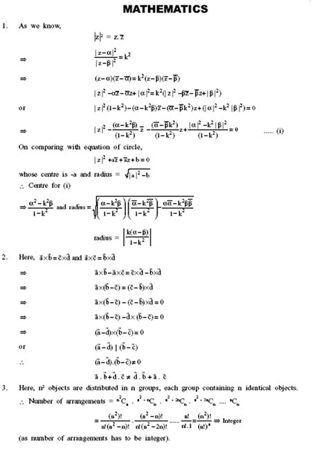 Iit Main Paper Solutions Mathematics Iit Jee Mathematics