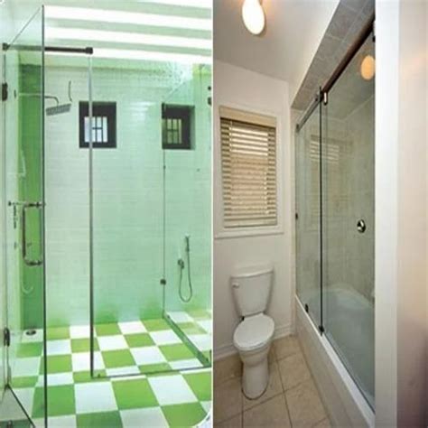 transparent designer bathroom glass partition shape cubicle