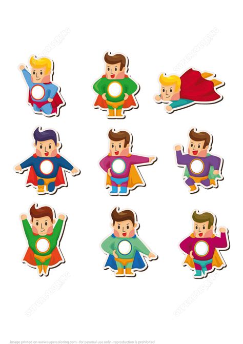Samolepky na vytisknutí Superman | Vystřihovánky pro děti k vytisknutí ...
