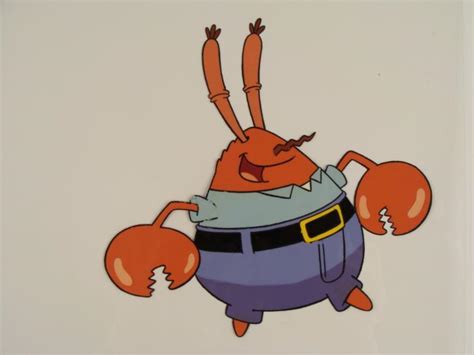 Spongebob Animation Art Evil Laugh Original Cel Mr Krab