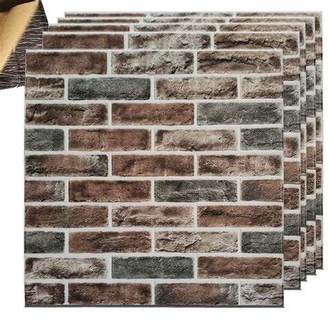 POPPAP 3D Brick Wallpaper Wall Panels Peel And Stick Wallpaper Grey