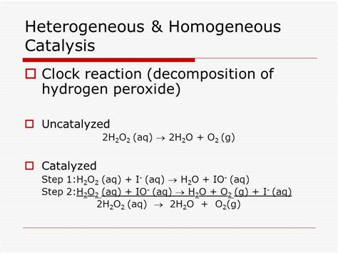 Activation Energy Hydrogen Peroxide Decomposition Telegraph