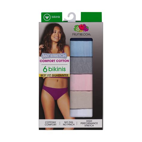 Women S Cotton Stretch Bikini Panties Pack Walmart