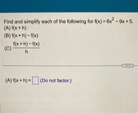 Solved Find And Simplify Each Of The Following For Chegg